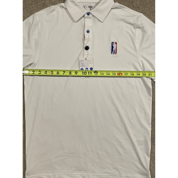 USAG Polo Shirt Adult Medium White Amateur Tour Poly Golf Short Sleeve Cool Logo - Picture 2 of 9